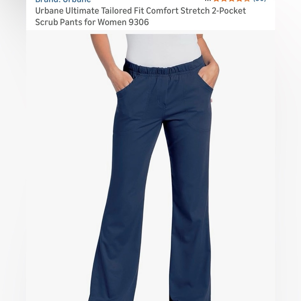 Urbane Women's Navy Boot Cut/flare Scrub pant.